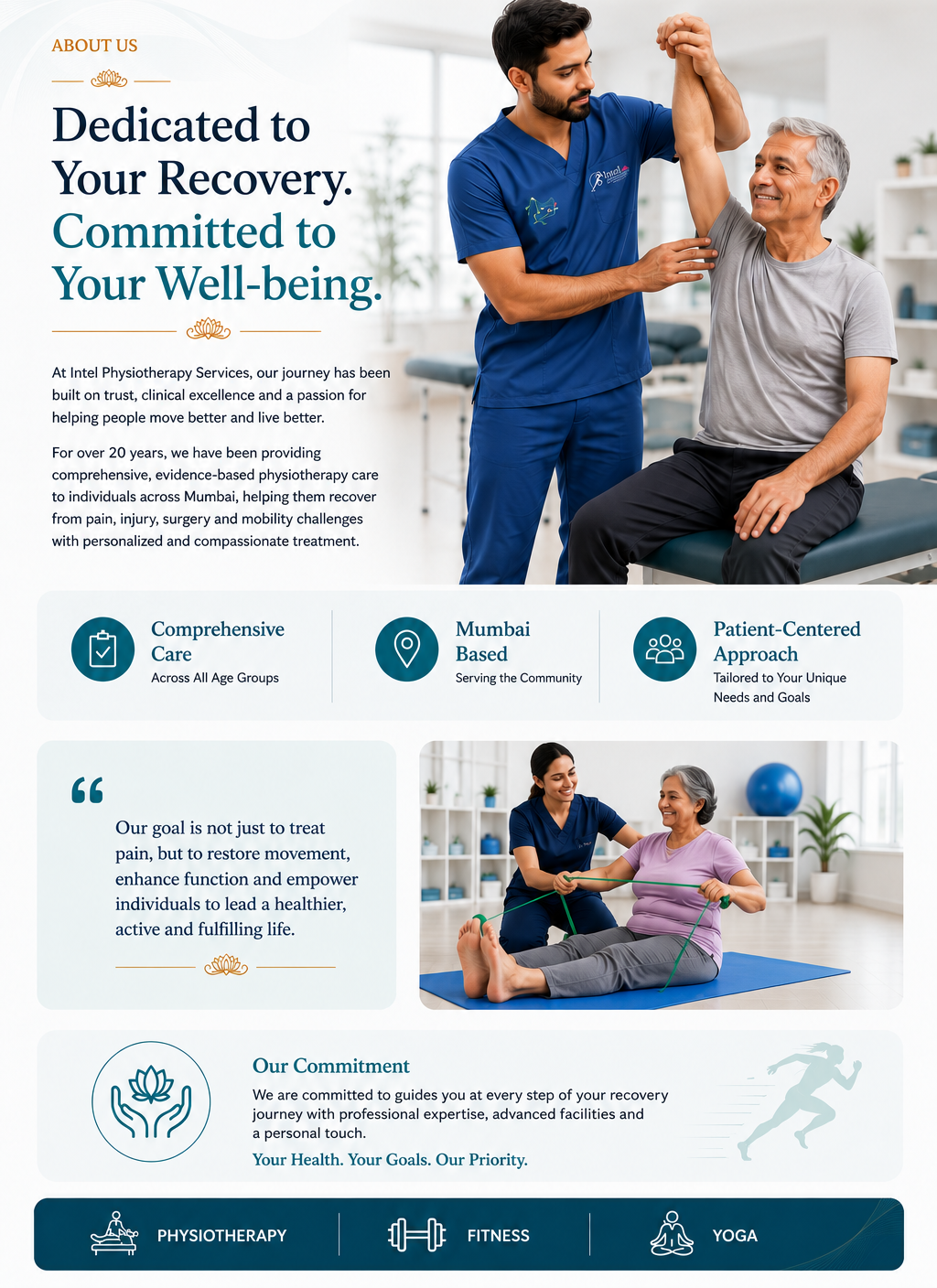 Intel Physiotherapy Services About Us page